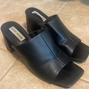 Black Square-Toe Steve Madden Heels
